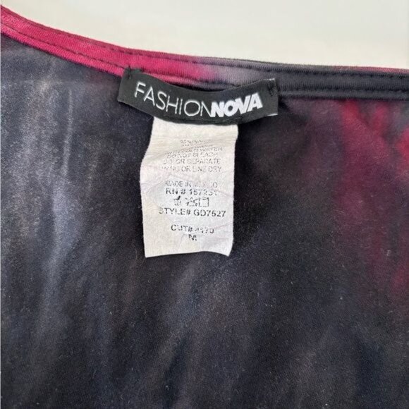 Fashion Nova Dress Medium Asymmetrical BodyCon Tie Dye Boho Soft Grunge Gothic - Picture 3 of 12